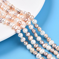 (52) Непрозрачная лаванда Нити из натурального культивированного пресноводного жемчуга, барочный жемчуг кеши жемчужные бусы, двух сторон полированной, разноцветные, 5~6.5x5.5~8x3.5~6 мм, отверстие : 0.6 мм, около 31~32 шт / нитка, 6.89~7.09'' (17.5~18 см)