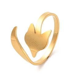 Лиса 304 открытые манжеты из нержавеющей стали, лиса, размер США 9 (18.9 мм)