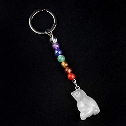 Хрусталь Брелок с кристаллами кварца, с кварцевым резонатором, аметист, ляпис, авантюрин, красный агат, красная яшма, Брод, 11 см
