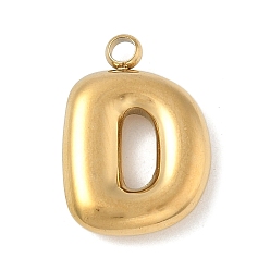 Letter D 304 начальные подвески из нержавеющей стали, ионное покрытие (ip), реальный 18 k позолоченный, Буква D, 16~18x6~18x3 мм, отверстие : 1.8 мм