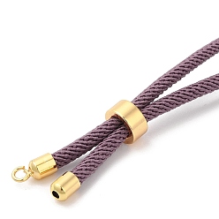 Indian Red Nylon Twisted Cord Bracelet Making, Slider Bracelet Making, with Brass Findings, Lead Free & Cadmium Free, Round, Golden, Indian Red, 8.66~9.06 inch(22~23cm), Hole: 2.8mm, Single Chain Length: about 4.33~4.53 inch(11~11.5cm)
