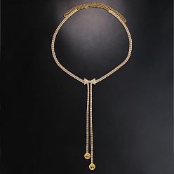 Золотой Бант сплав полный кристалл горный хрусталь кисточка талия живот цепи для женщин, золотые, 630 мм