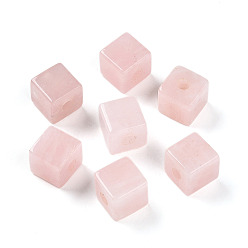 Розовый Кварц Природного розового кварца Европейский бисером, кубические бусины с большим отверстием , 15~16.5x15~16.5x15~16.5 мм, отверстие : 4.5~5.5 мм