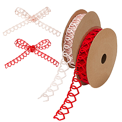 (52) Непрозрачная лаванда 2 рулоны 2 цветная полиэстеровая лента в форме сердца, для упаковки тортов на День святого Валентина или другой праздник, разноцветные, 22 мм, 10 ярдов / ролл, 1 рулон / цвет