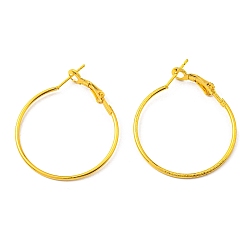 Золотой Железные серьги-кольца Huggie, золотые, 22 датчик, 30x1.3 мм, штифты : 0.6 мм