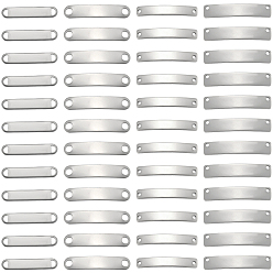 Нержавеющая Сталь Цвет 80 шт. 4 стили 201 звенья/соединители из нержавеющей стали, штамповка пустой метки, разнообразные, не тускнеет, цвет нержавеющей стали, 25~30x5~6x1 мм, отверстие : 1.4~3x1.4~2 мм, 20 шт / стиль