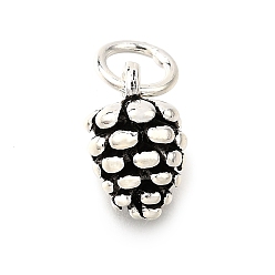 Античное Серебро 925 подвески в виде шишек из стерлингового серебра, с прыжковых колец, античное серебро, 11x7 мм, отверстие : 4 мм