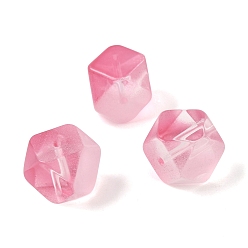 Hot pink Backfarbe transparente Glasperlen, Vieleck, facettiert, hot pink, 11x11.5x11.5 mm, Bohrung: 1.5 mm