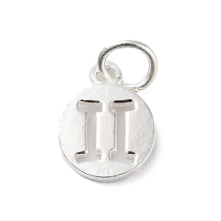 Близнецы 925 подвески из стерлингового серебра в виде созвездий, с прыжковых колец, серебряный цвет гальваническим, Близнецы, 12x9x1.5 мм, отверстие : 3.5 мм