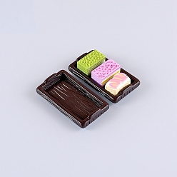 Rectangle Пластиковый поднос мини модель, аксессуары для кукольного домика с микро-ландшафтом, притворяясь опорными украшениями, прямоугольные, 25x45x5 мм