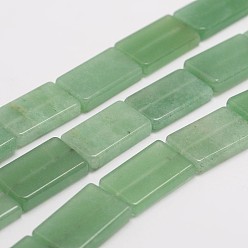 Green Aventurine Natural Green Aventurine Bead Strands, Rectangle, 20x12.5x3.5mm, Hole: 1mm, about 20pcs/strand, 17 inch