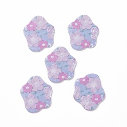 Pearl Pink Acrylic Cabochons, for Hair Pins, Hair & Earrings Accessories, Flower, Pearl Pink, 36.5x33x2mm