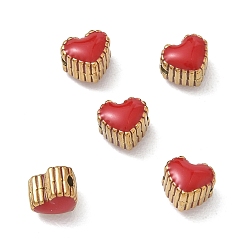 Golden 304 aus Stahl-Email-Perlen, Herz, golden, 5x6x5 mm, Bohrung: 1.2 mm
