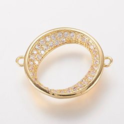 Золотой Латунные микро проложить кубических ссылки циркония, кольцо, золотые, 20.5x17x3 мм, отверстие : 1 мм