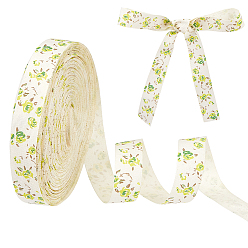 Зеленый 20м хлопковая лента, цветочным узором, зелёные, 5/8 дюйм (16 мм), около 21.87 ярдов (20 м) / комплект