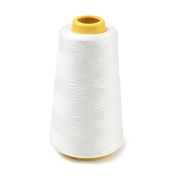 White 3000M Polyester Machine Embroidery Threads, Sewing Thread for Quilting Crafts, White, 0.1mm, about 3280.84 Yards(3000m)/Roll