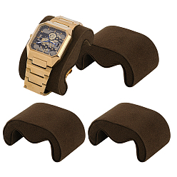 Кокосово-Коричневый Подушечка для браслета/часов из вельветовой ткани для демонстрации ювелирных изделий, м форма, кокосового коричневый, 7.35x4.75x3.55 см