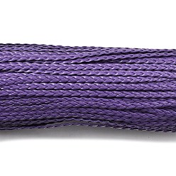 Темно-Фиолетовый 3-многослойный плетеный шнур из искусственной кожи, плоский, темно-фиолетовый, 5x1.5 мм, около 107.17 ярдов (98 м) / пачка