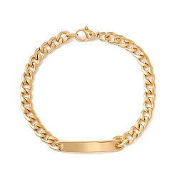 Золотой Ионное покрытие (ip) 304 цепочка из нержавеющей стали с браслетом из стержней для мужчин и женщин, золотые, 7 дюйм (17.9 см)