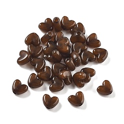 Коричневый 50шт акриловые бусины, бусы из искусственного камня, сердце, коричневые, 6.5x8x3.5 мм, отверстие : 1.6 мм