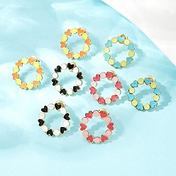 (52) Непрозрачная лаванда 304 серьги из нержавеющей стали эмаль, золотые, кольцо с сердцем, разноцветные, 20 мм