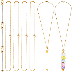 Золотой 6 шт. 304 ожерелья из нержавеющей стали с цепочкой для мужчин и женщин, с 6шт. железных прутьев, брелоков с бусинами, золотые, колье: 17.72 дюйм (45 см)