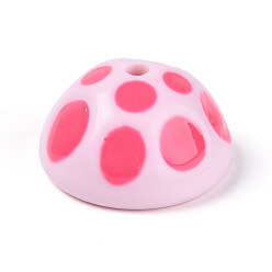 Бледно-Розовый Непрозрачные акриловые эмалированные бусины, шляпка гриба, розовый жемчуг, 24.5x13.5 мм, отверстие : 2.5 мм