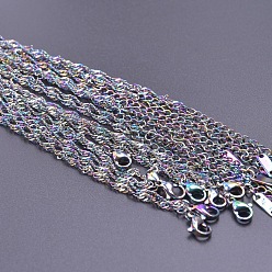 Rainbow Color 304 нержавеющая сталь 2.5 мм сингапурские цепочки ожерелья, Радуга цветов
