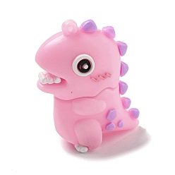 Pink Пластиковые подвески из пвх 3d, подвесные украшения для сумки-брелока, динозавр, розовые, 49x37x20 мм, отверстие : 2 мм