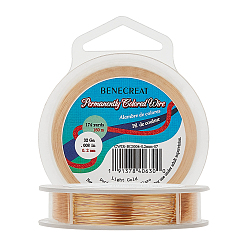 Light Gold Круглая медная проволока для изготовления ювелирных изделий, золотой свет, 0.2 мм, 32 датчик, около 524.93 футов (160 м) / рулон