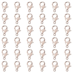 Розовое Золото Карабин-лобстер из цинкового сплава, застежки на спусковой крючок, ювелирная фурнитура для плетения бижутерий, розовое золото , 12x6 мм, отверстие : 1.2 мм