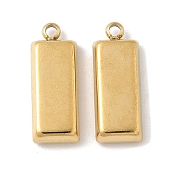 Настоящее золото 18K 304 подвески из нержавеющей стали, бар, ионное покрытие (ip), реальный 18 k позолоченный, 18x7x3.5 мм, отверстие : 1.6 мм