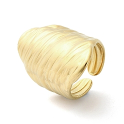 Настоящее золото 18K 304 открытые манжеты из нержавеющей стали, кованое кольцо для женщин, реальный 18 k позолоченный, регулируемый