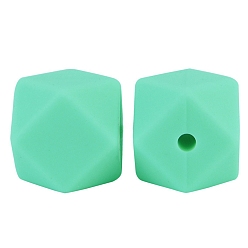 Аквамарин Восьмиугольные бусины из пищевого силикона, аквамарин, 17 мм