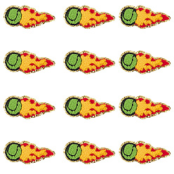 Зеленый лайм Полиэстер гладить/пришивать заплатки, термоклей, аппликации из ткани, спорт, большой теннис, зеленый лайм, 82x37x3 мм