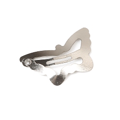 Платина Металлические заколки для волос, аксессуары для волос для женщин и девочек, бабочка, платина, 30 мм