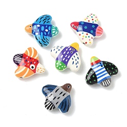 Птица Окрашенного распылением сплава бисер, птица, 15.5x15.5x5.5 мм, отверстие : 1.2 мм