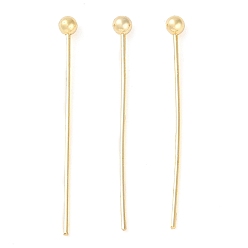 Настоящее золото 18K Контакты латунь шаровой головкой, для изготовления ювелирных изделий, реальный 18 k позолоченный, 19.5~20.5x0.3 мм, Руководитель: 1.8 mm