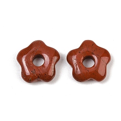 Red Jasper Natural Red Jasper Pendants, Flower Charms, 14.5~15x15.5x5~5.5mm, Hole: 4mm