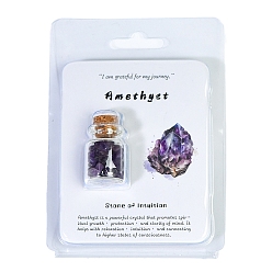 Amethyst Natural Amethyst Wishing Bottle Display Decorations, Reiki Energy Balancing Meditation Love Gift, Package Size: 95x95mm