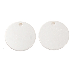Серебро 925 плоские круглые подвески из стерлингового серебра, серебряные, 10x0.7 мм, отверстие : 1.1 мм