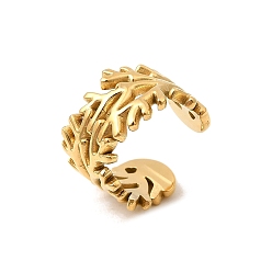 Настоящее золото 18K 304 серьги-манжеты из нержавеющей стали, форма коралла, реальный 18 k позолоченный, 13.5x13x9 мм