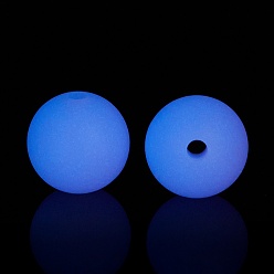 Medium Orchid Luminous Silicone Beads, DIY Nursing Necklaces and Bracelets Making, Round, Medium Orchid, 11.5mm, Hole: 2mm