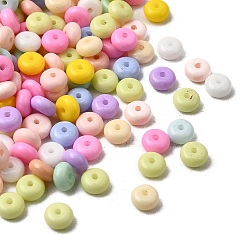 (52) Непрозрачная лаванда Имитация нефритовые четки стекла, шариков Rondelle, разноцветные, 6~6.5x3.5 мм, отверстие : 1.2~1.4 мм, Около 5000 шт / 1000 г