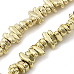 Настоящее золото 14K Гальванические нити из синтетических немагнитных гематитовых бусин, самородки, реальный 14 k позолоченный, 5~9x5~7x3 мм, отверстие : 1.2 мм, около 138 шт / нитка, 16.30'' (41.4 см)