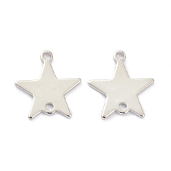 Платина Соединители латунные звенья, долговечный, звезда, Реальная платина, 13x12x1 мм, отверстие : 1.2 мм