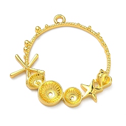 Shell Shape Подвески из сплава с открытой задней частью в стиле океана, для diy уф смолы, эпоксидная смола, Прессованные цветочные украшения, долговечный, золотые, формы раковины, 39.5x40x4 мм, отверстие : 2.2 мм