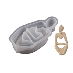 Белый Дым Фигурка мыслителя «сделай сам», силиконовые формы для статуй, свечей, для абстрактного искусства, мышления, человеческого портрета, изготовления ароматических свечей, серый, 13.7x7.2x4.9 см