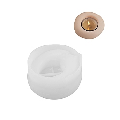 Белый Силиконовые формы для свечей своими руками, пищевой силикон, изготовление украшений, для изготовления свечей, плоско-круглые, белые, 76x41 мм