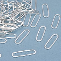 Посеребрённый Латунные соединительные колечки, долговечный, овальные, 925 серебро покрытием, 22x6x1 мм, внутренний диаметр: 20x4 мм